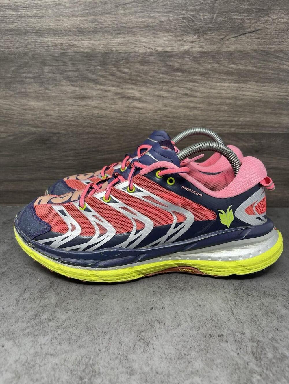 HOKA Speedgoat Trail Sneakers Womens Size 8 Pink Navy One One